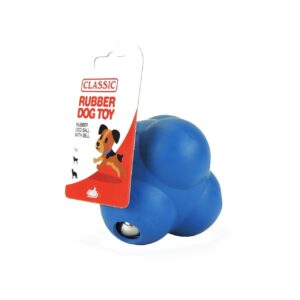 Dog Toy Rubber Odd Ball with Bell 95mm - Blue | CLASSIC