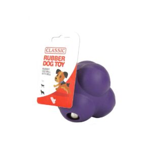 Dog Toy Rubber Odd Ball with Bell 95mm - Purple | CLASSIC