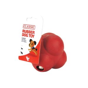 Dog Toy Rubber Odd Ball with Bell 95mm - Red | CLASSIC
