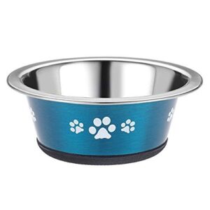 Pet Cat Dog Bowl Dish Posh Paws 240ml Blue| Classic