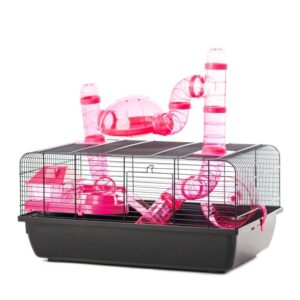 Hamster Cage Landmark 58x38x29cm - Pink with Accessories | Little Friends