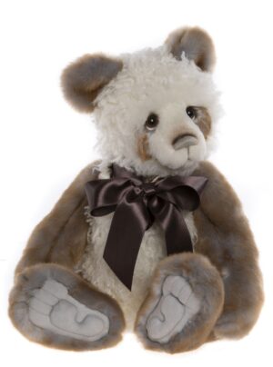 Charlie Bears Terence Plush Jointed Panda Teddy Bear with Ribbon+