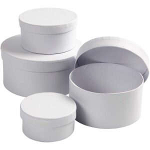 Creativ Round Boxes 4 Pieces White
