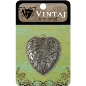 Vintaj Natural Brass Co. Violet Garden Heart