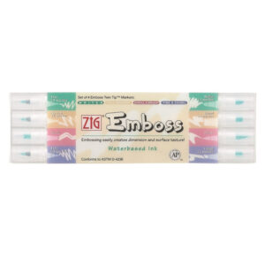Kuretake Zig Emboss Twin Tip X4 Assorted4 Pcs. Set
