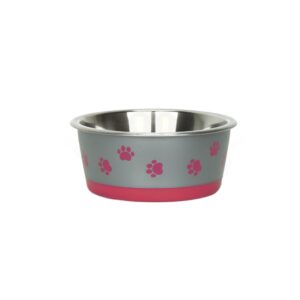 Dog Bowl Dish Prima Hybrid Anti-Skid - Pink | CLASSIC - Small