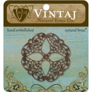 Vintaj Natural Brass Co. 48mm Openwork Flower Filigree