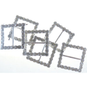 Diamante Effect Buckles Square - 6 Pieces