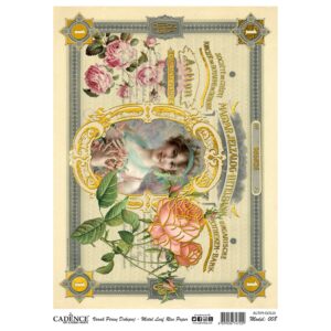 Cadence Rice Decoupage Paper - Metal Leaf Gold - Age Gone By