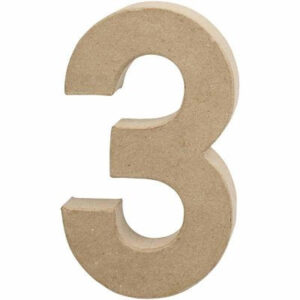 Creativ Number 3 - 20.5cm - Single Paper Mache