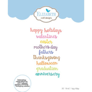 Elizabeth Craft Designs Words 3 - Happy Holidays