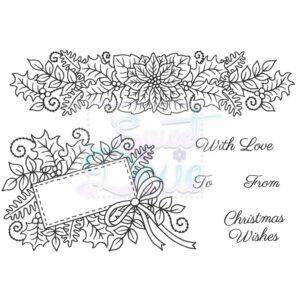 Photocentric Sue Dix Floral Christmas Border And Tag