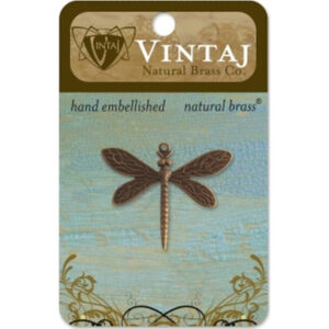 Vintaj Natural Brass Co. 30x35mm Queen Dragonfly