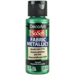 DecoArt Emerald 2oz Fabric Metallics Paint