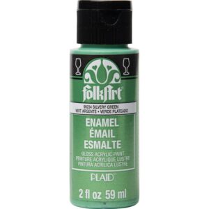 Metallic Silvery Green Folkart Enamels Paint Metallic/Glitter - 2 Oz