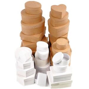 Creativ Boxes Bulk Buy White And Brown 30 Assorted Designs