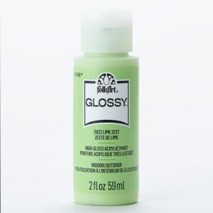 Lime Zest Folkart Glossy Acrylic Paints - 2 Oz