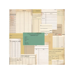 Kaisercraft 12x12 Scrapbook Paper- Library Card Packs Of 10 Sheets