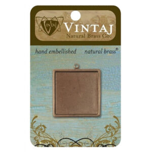 Vintaj Natural Brass Co. 29.5mm Classic Square Bezel