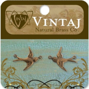 Vintaj Natural Brass Co. 19 X 17mm Flying Bird