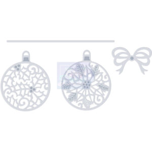 Sue Dix Holly & Poinsettia Baubles Sweet Dixie Cutting Die