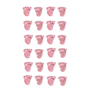 Girl Footprints Pearl Pink Craft Stickers - 25 Pieces