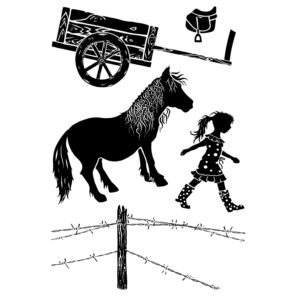 Card-io Pony Trek A6 Clear Stamp Set