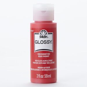 Radiant Red Folkart Glossy Acrylic Paints - 2 Oz