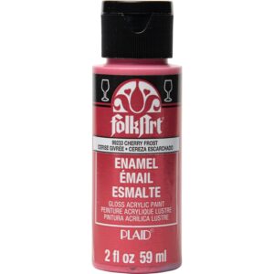 Metallic Cherry Frost Folkart Enamels Paint Metallic/Glitter - 2 Oz