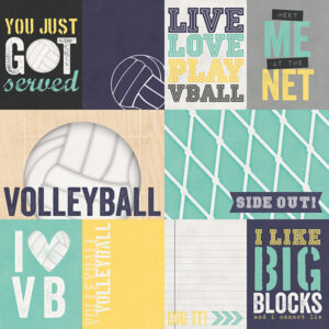 Simple Stories 3x4&4x6 Journaling Card Elements Volleyball Packs Of 10 Sheets