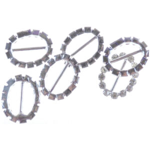 Diamante Effect Buckles Oval - 6 Pieces