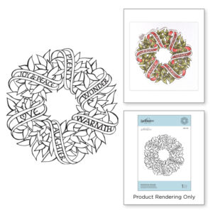 Spellbinders Sentiments Wreath Cling Rubber Stamps