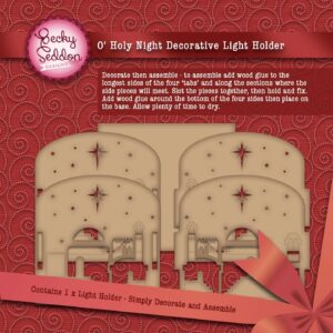 Becky Seddon Christmas Mdf O' Holy Night Decorative Light Holder