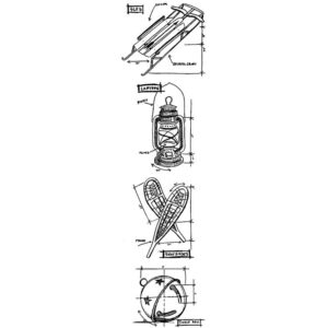 Art Gone Wild Christmas 5 Mini Blueprints Cling Stamps