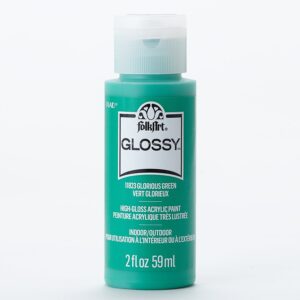 Glorious Green Folkart Glossy Acrylic Paints - 2 Oz