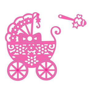 Sue Dix Pram & Rattle Sweet Dixie Cutting Die