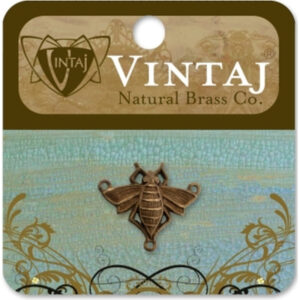 Vintaj Natural Brass Co. 18mmx20mm Queen Bee Connector