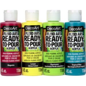 DecoArt 4 Colour Fluid Art Tropical Pouring Value