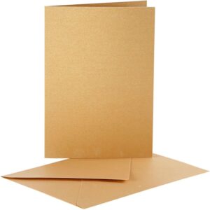 Creativ Pearlescent Cards 10.5x15cm X10 Gold