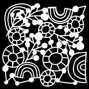 The Crafters Workshop 12x12 Stencil Rainbow Branch Circle
