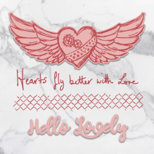 Couture Creations Hearts Fly Stamp And Die Set (6pc)