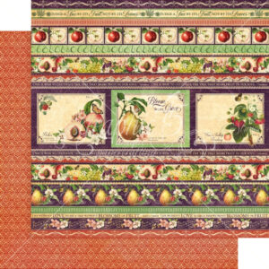 Graphic 45 Fabulous Fruit 12x12 Paper Packs Of 5 Sheets
