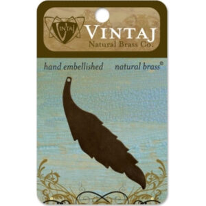 Vintaj Natural Brass Co. 60x15mm Slender Leaf