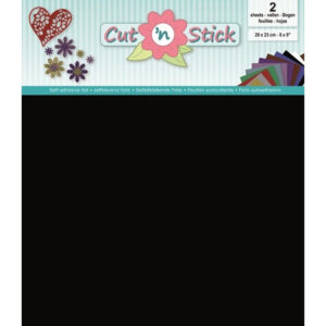 Cut N Stick Black Adhesive Sheet X2sheets 20x23 Cm