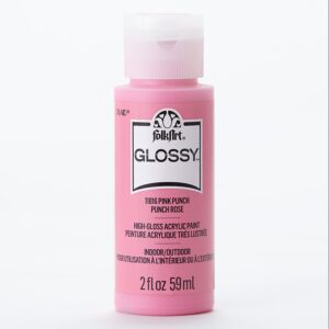 Pink Punch Folkart Glossy Acrylic Paints - 2 Oz