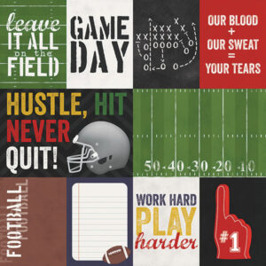 Simple Stories 3x4&4x6 Journaling Card Elements Football Packs Of 10 Sheets