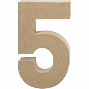 Creativ Number 5 - 20.5cm - Single Paper Mache