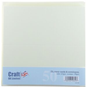 Craft UK Dl Ivry Cards Envelopes-50's