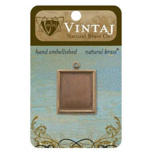 Vintaj Natural Brass Co. 28x25mm Rectangle Bezel