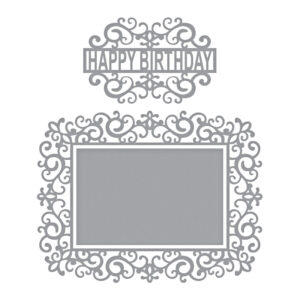 Spellbinders Swirl Happy Birthday Frame